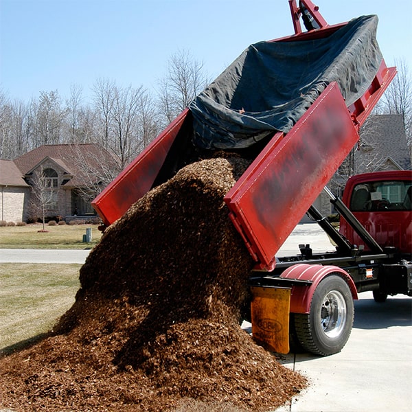 our mulch delivery​ orders can range from a small load of 1 cubic yard to a large load of 20 cubic yards